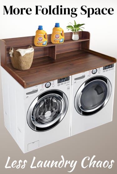 Laundry Countertop Folding Station with Shelf