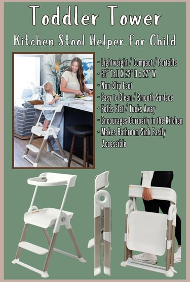 Boon Pivot Toddler Tower Kids Kitchen Step Stool Folding Lightweight Design