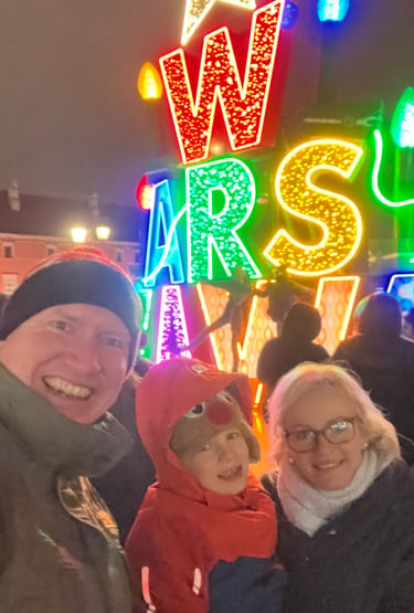 Selfie at Warsaw Christmas lights