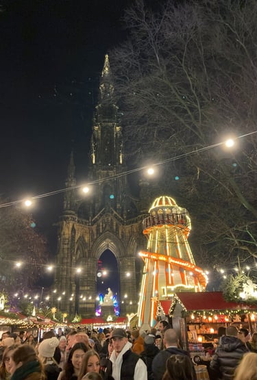 Helter Skelter old school fair ground ride at Edinburgh Christmas Markets