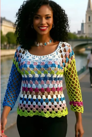 Pull au crochet fait main Montebello de Cachalabibi