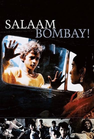 Poster for Mira Nair's 'Salaam Bombay!' screening hosted by Auckland International Film Club.