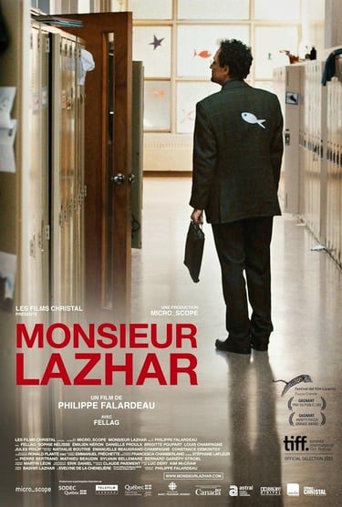 Poster for 'Monsieur Lazhar' screening hosted by Auckland International Film Club.