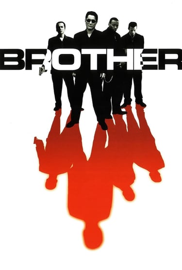 Poster for Takeshi Kitano's crime film 'Brother' featured in an Auckland International Film Club screening event.