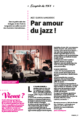 Article sur l'association Jazz Club du Languedoc