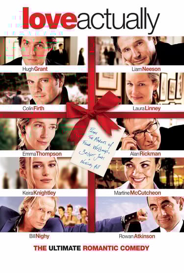 Poster for Richard Curtis's Love Actually screening hosted by Auckland International Film Club