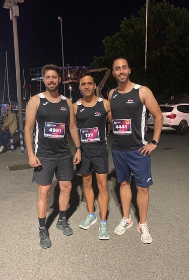 3 corredores esperando la carrera