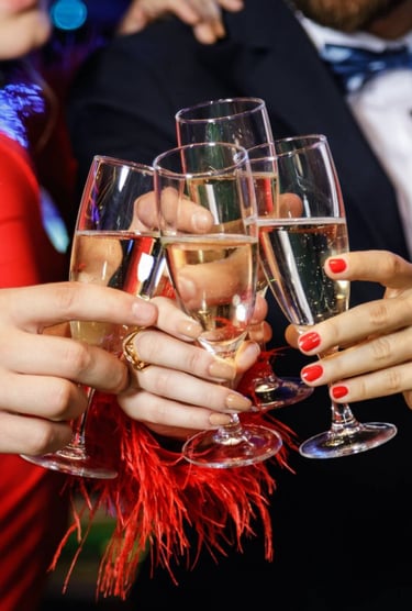 quatres verre de champagne