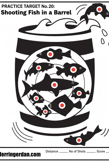 Shooting fish in a barrel target