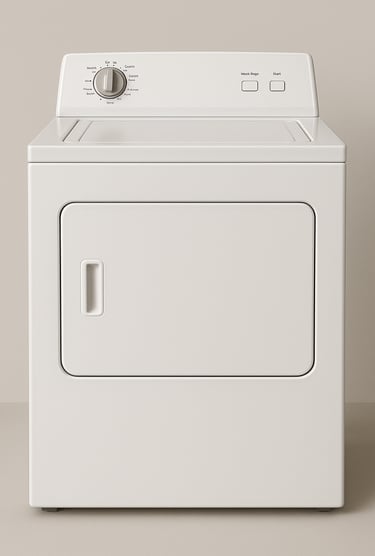 White Admiral dryer shown beside a service description highlighting common dryer repair issues
