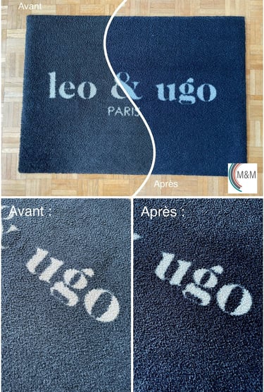 nettoyage en profondeur tapis d'entrée de léo et ugo rouen - m&m services pro