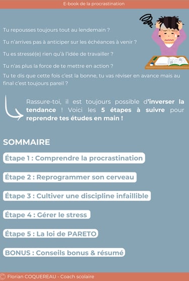 Sommaire de l'ebook gratuit pour vaincre la procrastination