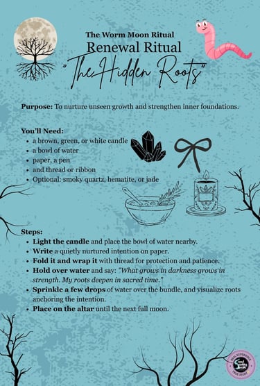 Worm Moon Ritual Page Renewal Ritual Soul Sisters Tarot