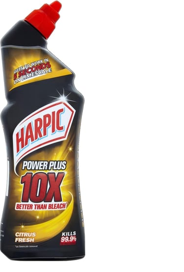 a bottle of harpic power plus power plus