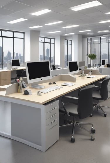 Bright and clean workspace with teal and turquoise accents reflecting the brand colors.