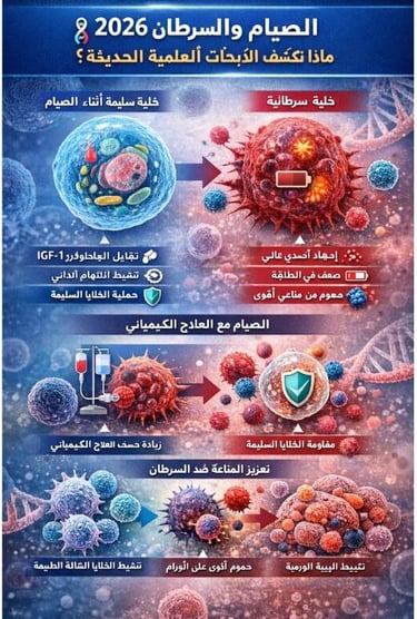 استكشف أحدث الأبحاث العلمية عن الصيام والسرطان في 2026. تعرّف على تأثير الصيام على أيض الورم، استجاب