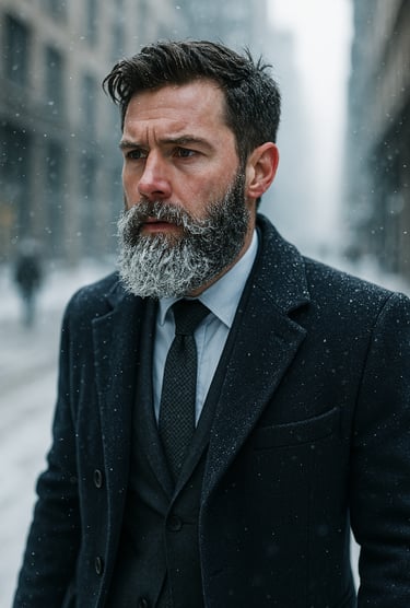 Un homme qui a froid pendant la journée mondiale du climat