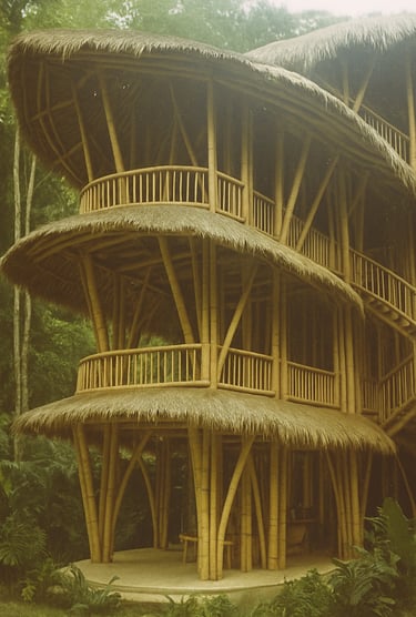 maison en bambous pour la Journée internationale du bambou