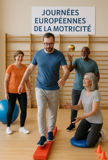 Exercices de psychomotricité adultes pour la journée européenne de la psychomotricité
