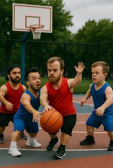 Des nains jouent au basket - Journée internationale du nanisme