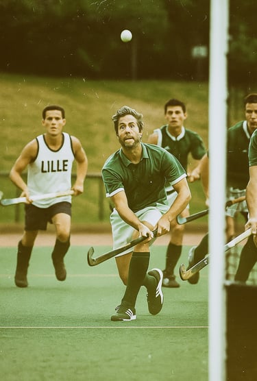 Action de hockey, rencontre universitaire - illustration Gauthier Leleu Journée mondiale.