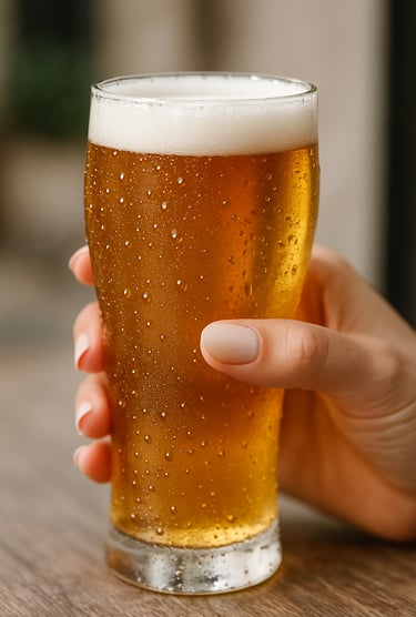 Une bière blonde fraîche pour la journée de la bière - Journée mondiale