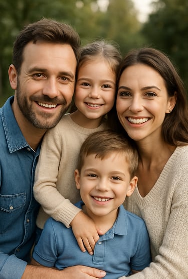 Une famille heureuse pour la journée mondiale de la santé sexuelle.