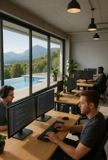 Développeurs au travail - Journée Mondiale des programmateurs et développeurs.