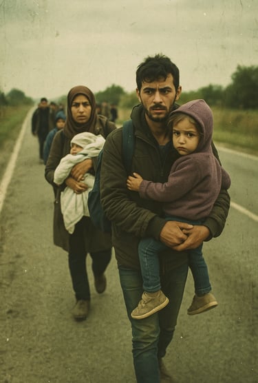 Réfugiés - Illustration pour la journée mondiale du migrant et du réfugié.