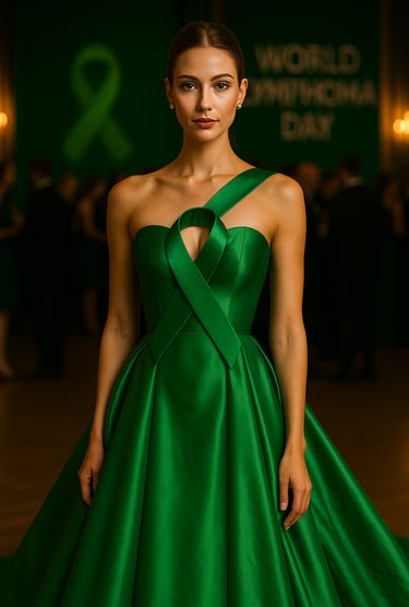 Robe avec symbole de la journée mondiale des lymphomes.