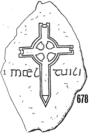 Clonmacnois Runestone 678 - Barony of Garrycastle, County of Offally, Ireland (600 CE)