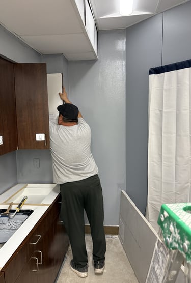 removing cabinets to get to mold