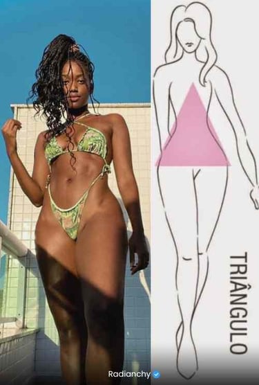 a woman in a bikinisuit and a drawing of a bikini