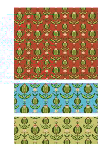 Chintz floral fruit seamless surface patterns for wallpaper, fabric, home decor and art licensing.