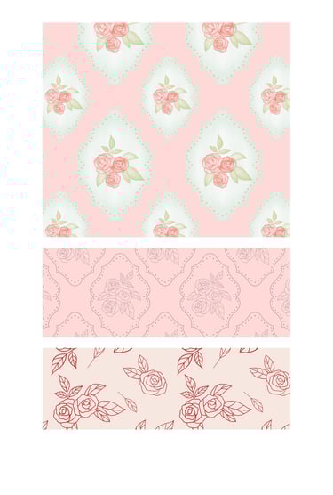 Coquette rose seamless surface patterns for wallpaper, fabric and home decor.