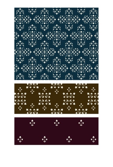 Medieval floral seamless surface patterns for wallpaper, fabric and home decor.