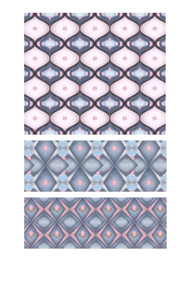 Ogees and harlequin diamonds pattern collection for wallpaper, fabric and home decor.