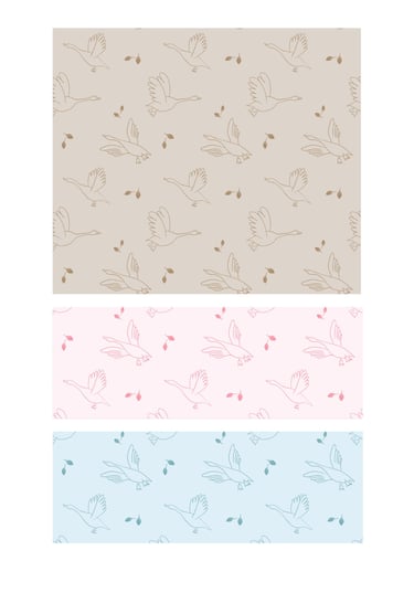 Outlines of flying geese seamless surface patterns for wallpaper, textiles and interior decor.