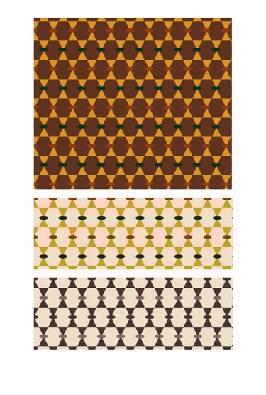 Retro hexagon, triangle and oval surface patterns for wallpaper, fabric and home decor