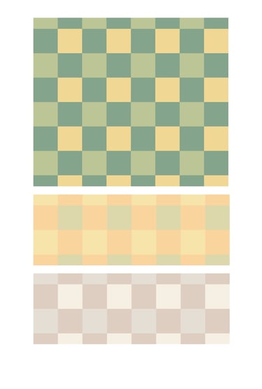Checkered square grids in three colours seamless surface patterns for wallpaper, fabric, home decor.