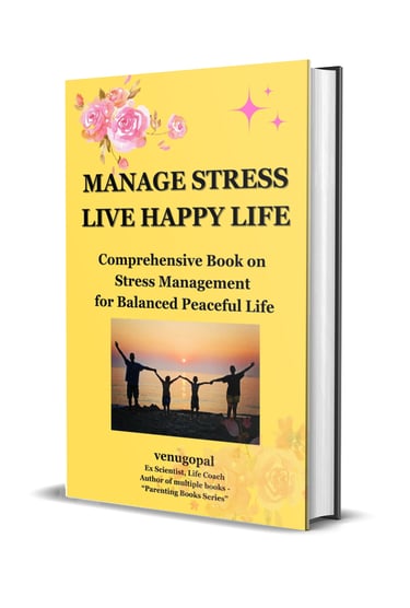 a book cover of a book -manage stress live happy life