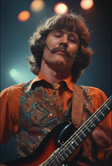 Idlowes Gruffid, better known as Low Gruff; on stage in London; 1974