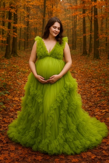 Vestido de maternidad verde