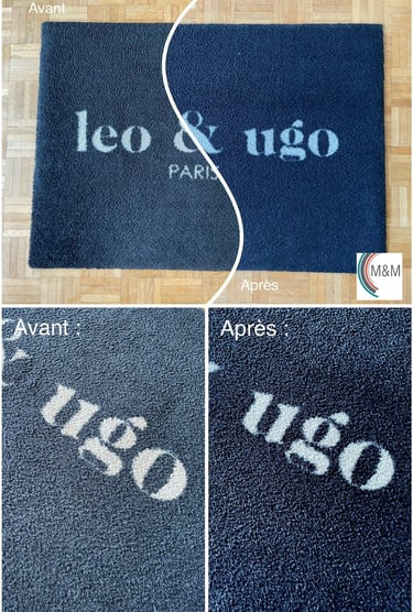 nettoyage en profondeur tapis d'entrée de léo et ugo rouen - m&m services pro