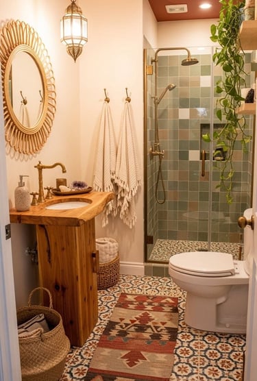 Small Bathroom bohomian style.