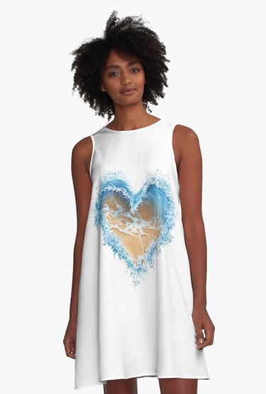 Heart-Shaped Wave Embracing Sandy Shore
