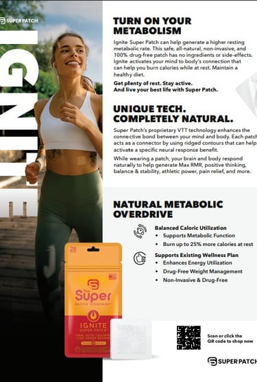 Super Patch Ignite lifestyle photo – woman with metabolism boost wellness patch