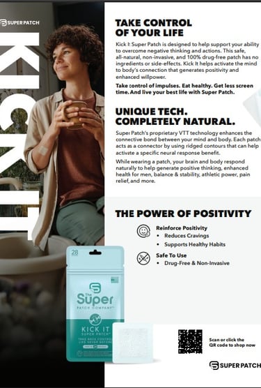 Super Patch Kick It lifestyle photo – woman overcoming habits with wellness patch