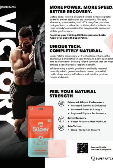 Super Patch Victory lifestyle photo – active woman with energy performance patch