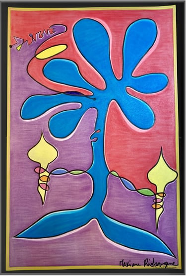 Toile tableau lampe Ligne couleurs maxime Risbourque